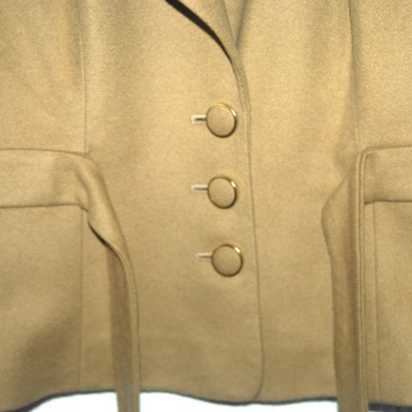 ANN TAYLOR LOFT 100% Wool Faux Fur Collar Blazer Jacket - Picture 3 of 6